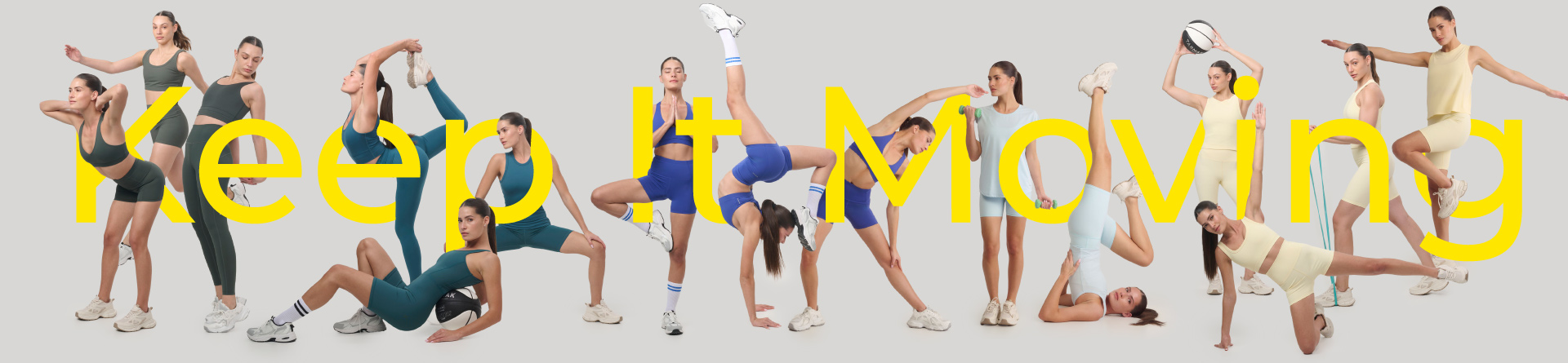 נשים בגדי ספורט באנר פרסומי